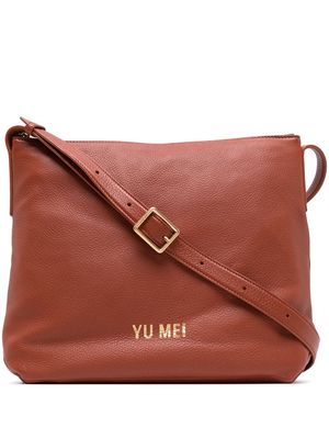 Yu Mei Braidy leather crossbody bag - Brown