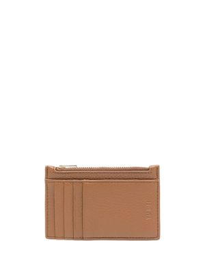 Yu Mei embossed-logo leather wallet - Brown
