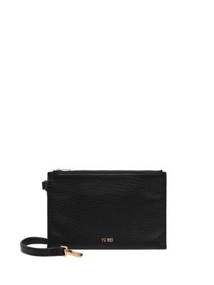 Yu Mei logo-embossed clutch - Black