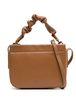 Yu Mei Scrunchie embossed-logo crossbody bag - Brown