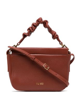 Yu Mei Scrunchie leather crossbody bag - Brown