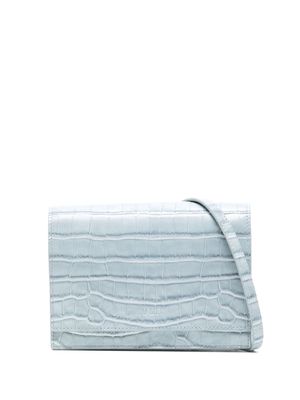 Yu Mei Suki crocodile-effect clutch bag - Blue