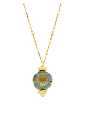 Yucatan Faro 24K-Gold-Plated & Glass Pendant Necklace