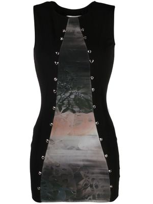 Yueqi Qi Terrarium semi-sheer panel dress - Black