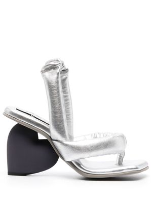 YUME YUME 105mm heart shape-heel metallic sandals - Silver
