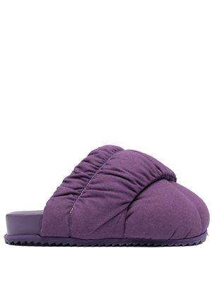 yume yume gathered-padded slippers - Purple