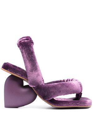 YUME YUME Love Heel 120mm velvet sandals - Purple