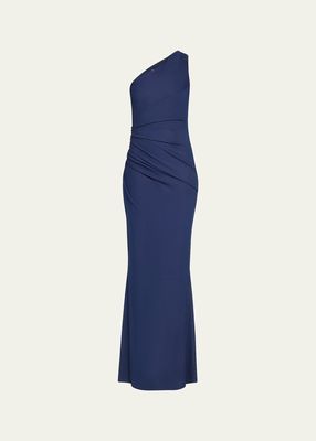 Yuuta One-Shoulder Cutout Jersey Mermaid Gown
