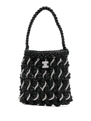 Yuzefi crystal-detail woven tote bag - Black