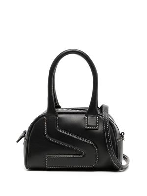 Yuzefi embossed-logo leather tote bag - Black