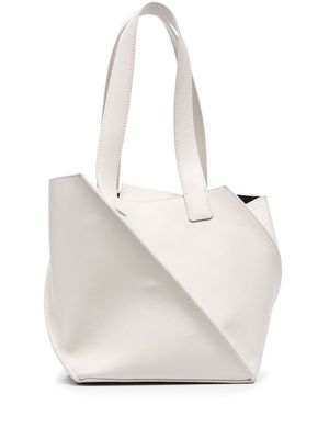 Yuzefi twisted leather tote bag - White
