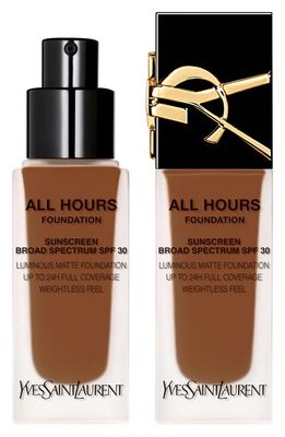 Yves Saint Laurent All Hours Luminous Matte Foundation 24H Wear SPF 30 with Hyaluronic Acid in Dn7