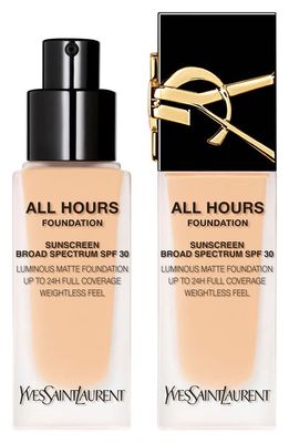 Yves Saint Laurent All Hours Luminous Matte Foundation 24H Wear SPF 30 with Hyaluronic Acid in Lc1