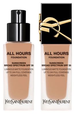 Yves Saint Laurent All Hours Luminous Matte Foundation 24H Wear SPF 30 with Hyaluronic Acid in Mn9