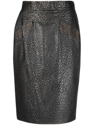 Yves Saint Laurent Pre-Owned 1980s dotted pattern pencil skirt - Grey