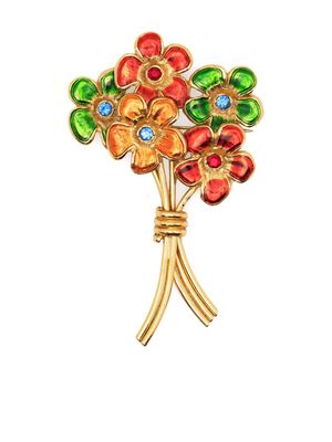 Yves Saint Laurent Pre-Owned 1980s Goossens bouquet brooch - Red