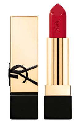 Yves Saint Laurent Rouge Pur Couture Caring Satin Lipstick with Ceramides in Red Muse