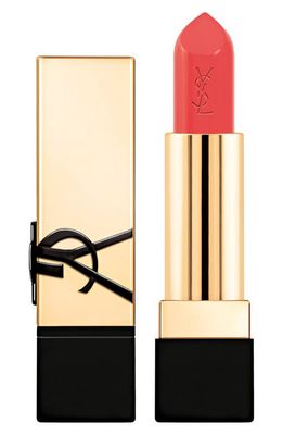 Yves Saint Laurent Rouge Pur Couture Caring Satin Lipstick with Ceramides in Transgressive Coral