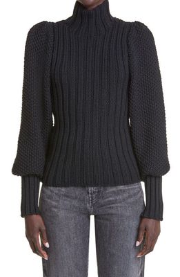 Yves Saint Laurent Wool Turtleneck Sweater in Noir