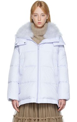 Yves Salomon - Army Purple Quilted Down Coat