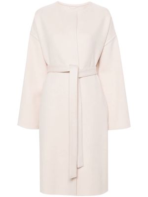 Yves Salomon belted felted coat - Pink