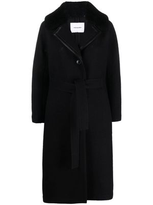 Yves Salomon belted felted-wool coat - Blue