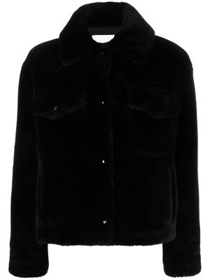 Yves Salomon brushed-effect single-breasted jacket - Black