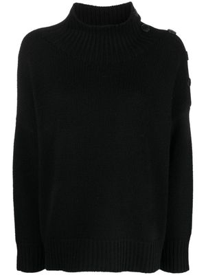 Yves Salomon button-detail knitted jumper - Black