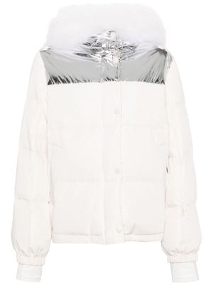 Yves Salomon colourblock puffer jacket - Neutrals