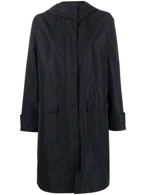 Yves Salomon cotton hooded raincoat - Blue