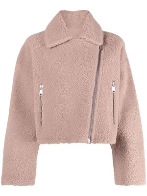 Yves Salomon cropped shearling jacket - Pink
