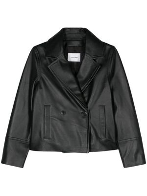 Yves Salomon double-breasted leather blazer - Black