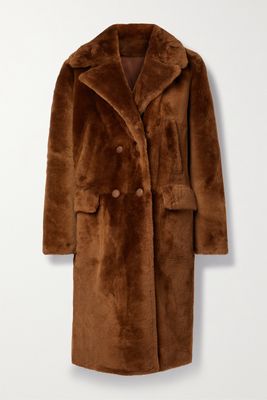 Yves Salomon - Double-breasted Shearling Coat - Brown