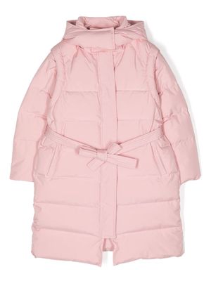 Yves Salomon Enfant hooded quilted down coat - Pink