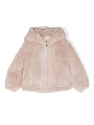 Yves Salomon Enfant zip-up hooded wool jacket - Pink