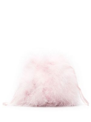 Yves Salomon feather cluch bag - Pink