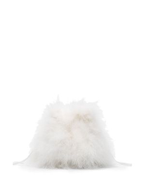 Yves Salomon feather cluch bag - White