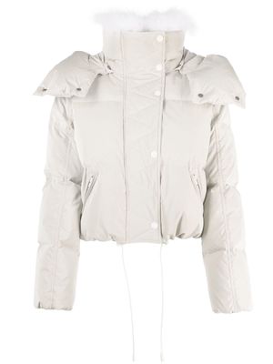 Yves Salomon fur-hood puffer jacket - Neutrals