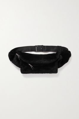 Yves Salomon - Grosgrain-trimmed Faux Fur Belt Bag - Black