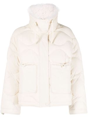 Yves Salomon high-neck quilted jacket - Neutrals