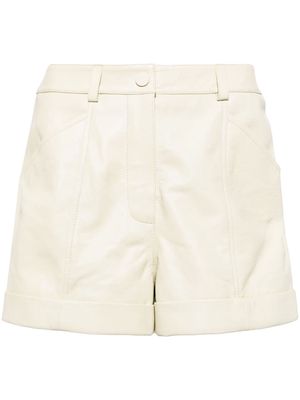 Yves Salomon high-waist leather shorts - White