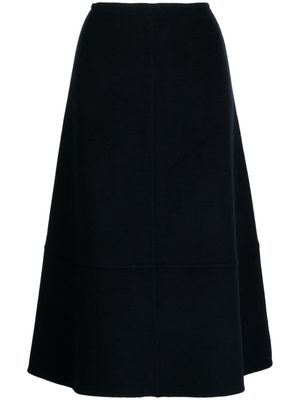 Yves Salomon high-waisted knitted midi skirt - Blue