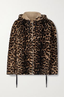 Yves Salomon - Hooded Leopard-print Shearling Jacket - Brown