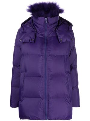 Yves Salomon hooded padded jacket - Purple