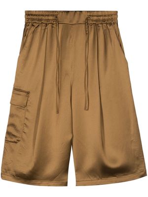 Yves Salomon knee-length satin shorts - Brown