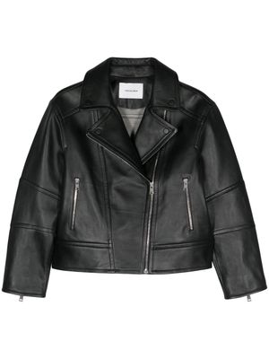 Yves Salomon leather biker jacket - Black