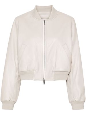 Yves Salomon leather bomber jacket - Grey