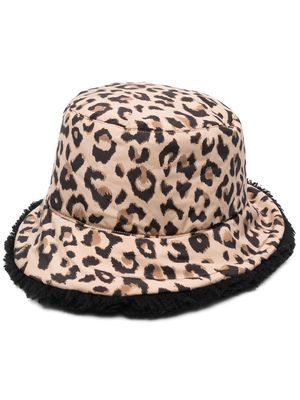 Yves Salomon leopard-print bucket hat - Neutrals