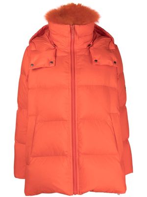 Yves Salomon logo-patch padded-design jacket - Red