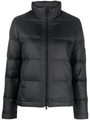 Yves Salomon logo-patch padded down jacket - Black
